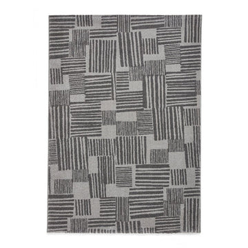 Catherine Lansfield Blocks Modern Geometric Durable Easy-Care Carved High Density Polyproplyene Dark Grey/Grey/Cream Rug-Think Rugs-Rug Love - The Most Loved Rug Store